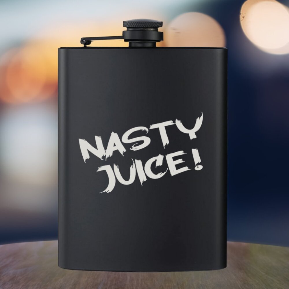 Personalized Engraved Nasty Juice Black Flask